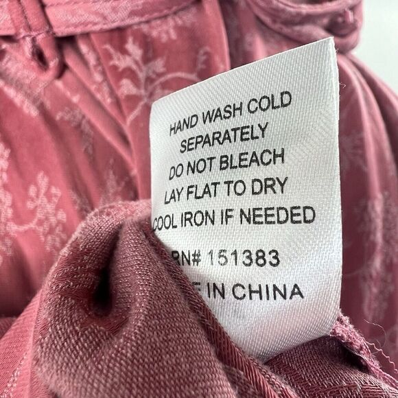 Current Air Pink Shirred Ruffle Elastic Waist Blouse Size M Pleated - Picture 15 of 16